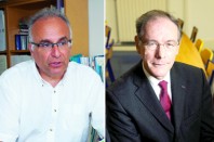 Daniel Béhar, professeur à l'Institut d'urbanisme de Paris (à gauche sur la photo) et Gérard-François Dumont, recteur, professeur à la Sorbonne (à droite sur la photo).