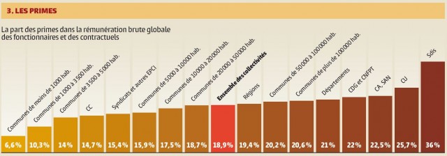 Source : Bilans sociaux 2013, 9e synthèse nationale des rapports sur l’Etat au 31 déc. 2013 des collectivités territoriales, CNFPT. Cliquez sur l'image pour l'agrandir.