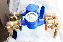 colorful water meter and valve