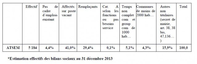 Les effectifs de contractuels selon le type de recrutement. Source : bilans sociaux au 31 décembre 2013