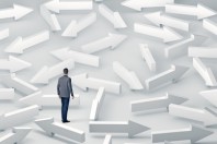 Businessman with lots of choices