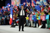 Macron campaign meeting