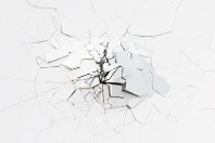 Destruction Of The White Concrete Wall