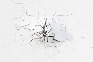 Destruction Of The White Concrete Wall