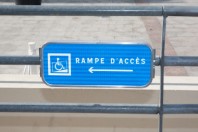 Blue handicap parking or wheelchair parking space sign - vector