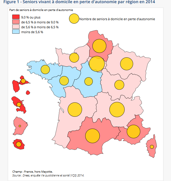 Carte de France vieillissement