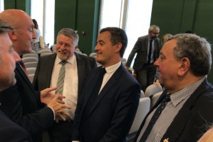 Gérald Darmanin à la rencontre des élus d'Abbeville, lundi 25 juin.