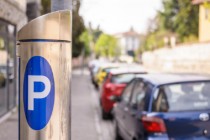 Machine parking on a city street
