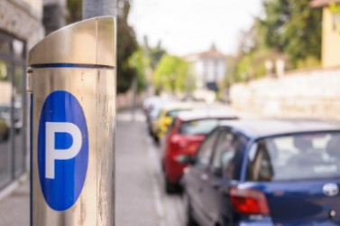 Machine parking on a city street