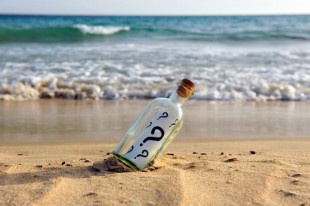 Bottle with question