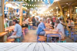 People sit in a blur banquets.