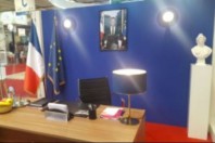 Le bureau éphémère du ministère de la Cohésion des territoires au Salon des maires et des collectivités locales (SMCL) le 20 novembre 2018