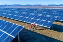 solar power station green electricity panel view