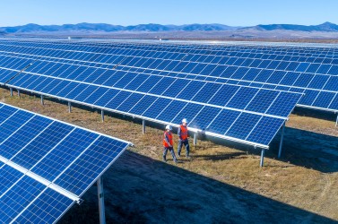 solar power station green electricity panel view