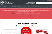 Accueil du site internet de la ville de Baltimore