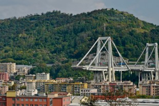 Le viaduc de Gênes, qui s'est en partie effondré en août 2018.