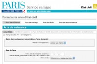 Demande d'acte de naissance en ligne