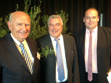 Anel-presidents Yvon Bonnot, maire de Perros-Guirec et président de l'Anel de 2003 à 2012 - Frédéric Cuvillier, ministre délégué aux transports, à la mer et à la pêche -Jean-François Rapin, maire de Merlimont et nouveau président de l'Anel (de gauche à droite )