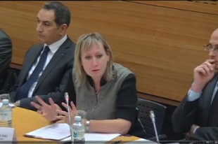 Chantal Pons-Mesouaki, secrétaire générale adjointe du Syndicat des cadres de la sécurité intérieure (SCSI, ex-SNOP), auditionnée à l'Assemblée nationale mercredi 16 avril.