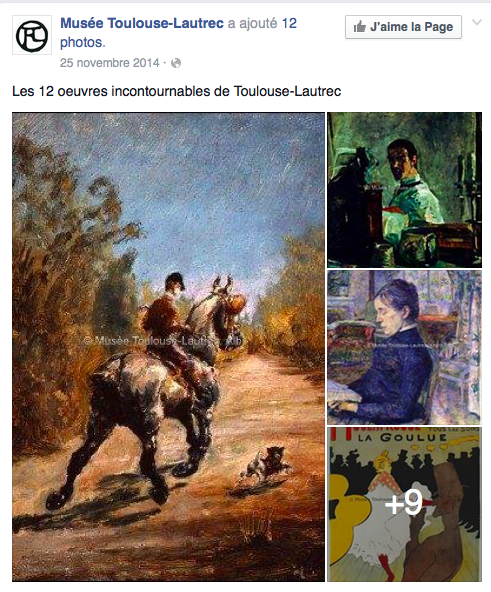 Page Facebook Musée Toulouse-Lautrec copyfraud
