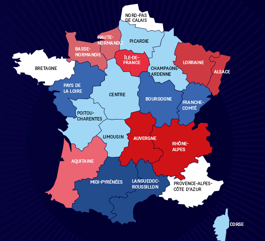 La carte des régions proposée par François Hollande.