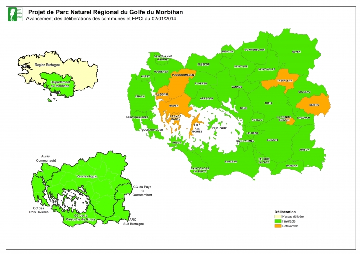Carte du PNR du Morbihan