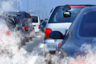 pollution of environment by combustible gas of a car