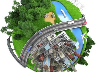 Isolated miniature globe tranports and life styles