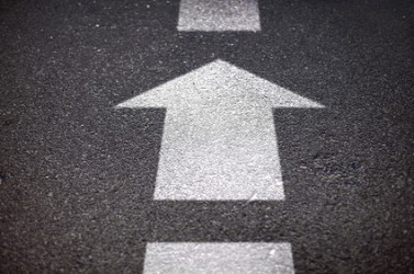arrow on road