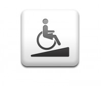 Boton cuadrado blanco rampa para minusvalidas