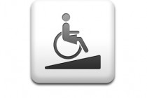 Boton cuadrado blanco rampa para minusvalidas