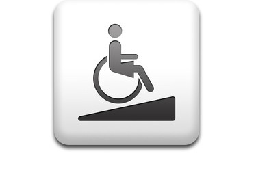 Boton cuadrado blanco rampa para minusvalidas