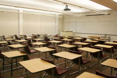 A photo of an empty classroom
