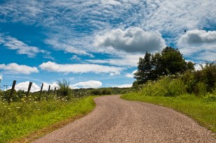 Winding Road Through the Countryside in France
