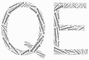 Word cloud concept related to quantitative easing