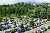 Aerial Parking Lot Outdoors