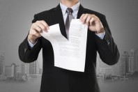 businessman destroy document