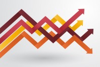 graph of arranged arrows in pastel colors