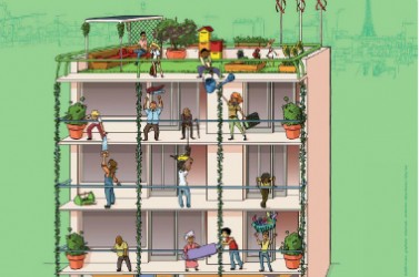 Détail de l'affiche de la Ville de Paris pour son appel à l'habitat participatif.