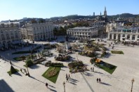 Le jardin éphémère de Nancy de 2015 a été conçu sur le plan de la ville jumelée de Karlsruhe et sur le thème des réseaux.