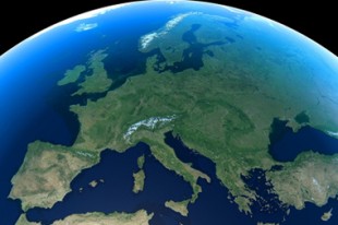 Mappemonde, zoom Europe