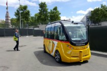 Navette autonome Navya, lors de sa présentation auSalon des transports public à Paris, le 24 juin 2016.