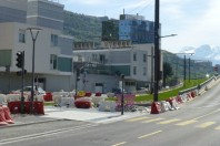 Travaux de réalisation de la ligne E du tramway et de construction de logements à Saint-Martin-le-Vinoux.