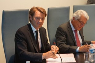 François Baroin, président de l’Association des maires de France (AMF) et André Marcon, président de CCI France