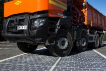 Les chaussées équipées de modules Wattway résiste aux passages de camions.