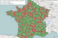 carte des intercommunalités respectant ou pas le seuil des 20000 habitants