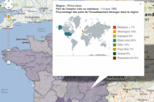 La carte de France des investissement étrangers par région