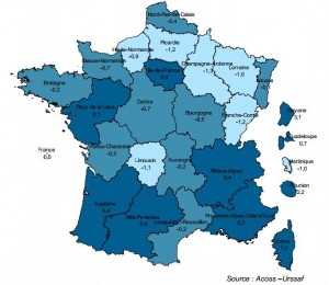 Evolution de l’emploi entre 2011 et 2012