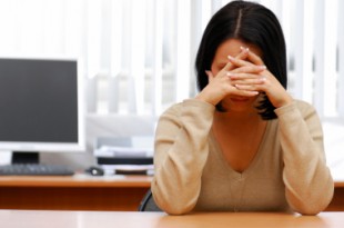 Young woman. Human Sense of shame.