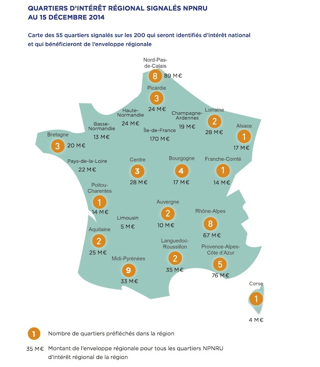 NPNRU quartiers d’intérêt régional